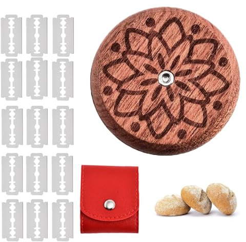 Diyxisk Brot Einschneidemesser, 15 Stück Universell Brotklinge, Muster Teigmesser, Austauschbar Brotschneidemesser, für Kuchen, Pizza, Baguettes, EuropäIsches Brot (Pfingstrosenblüte)