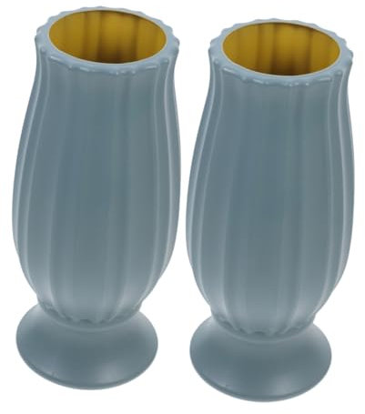 CVUTOVO 2 Pezzi Vaso Cimiteriale per Decorazioni Funerarie e Versatile per Fiori Freschi e Artificiali Atmosfera Rispettosa per Lapidi e Cimiteri Verde