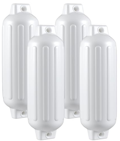 HOMASIS 4er Set Bootsfender mit 2 Augen, Langfender aus PVC, Fenderset für Boote und Yachten, Fender aufblasbar