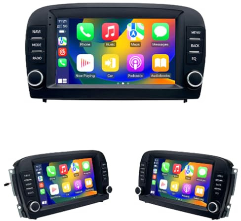 7'' AHD GPS Sat NAV Navigation Navigator Canbus Autoradio Player Stereo CarPlay Android + Rückfahrkamera Kompatibel mit Mercedes-Benz SL R230 SL55AMG SL63AMG SL65AMG SL280 SL300 SL350 SL500 SL600