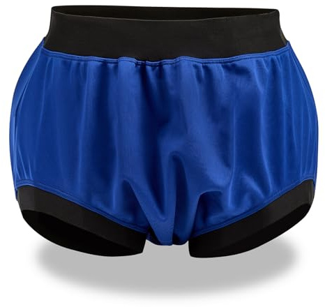 Adult Plastic Diaper Covers Waterproof, Leakproof Rubber Incontinence Pants Washable, High Waist Women Underwear Overnight (Blue, Medium)