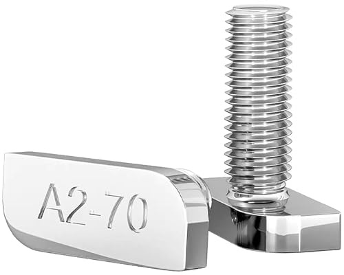 Viti a testa martello, M8 x 35, in acciaio inox A2-70, viti per binario di montaggio solare PV serra e profilo in alluminio per fotovoltaico, 2 pezzi