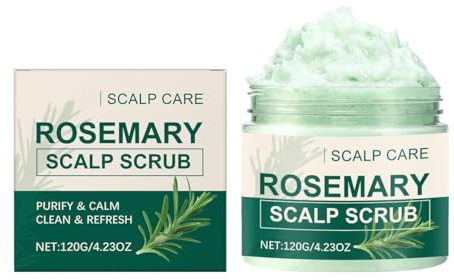 Scrub al rosmarino per cuoio capelluto sensibile - Rimozione ultra delicata della forfora, esfoliazione lenitiva | 120 g Lenisce il cuoio capelluto, allevia prurito e forfora