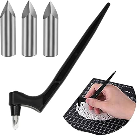 VAEIORP 2 Set de Cuchillas de Repuesto, Incluye Tres Cabezas de Corte, Bisturí de Precisión de Acero Inoxidable 360 Grados para Manualidades, Scrapbooking y Modelismo (15°/30°/45°)