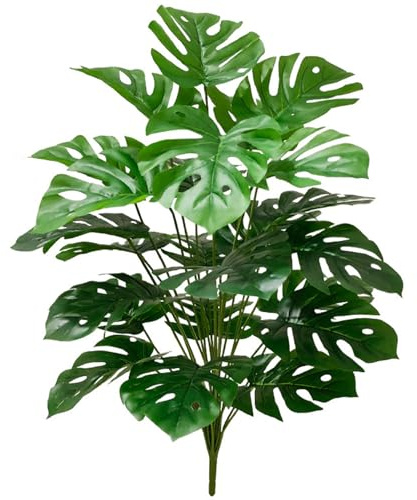 Aetherize Foglie di Monstera Artificiali 33 Pollici Foglie di Palma Artificiali Stelo con 24 Piccole Piante Monstera realistiche PVC Morbido Tropicale per Decorazioni per la casa in Ufficio Palma