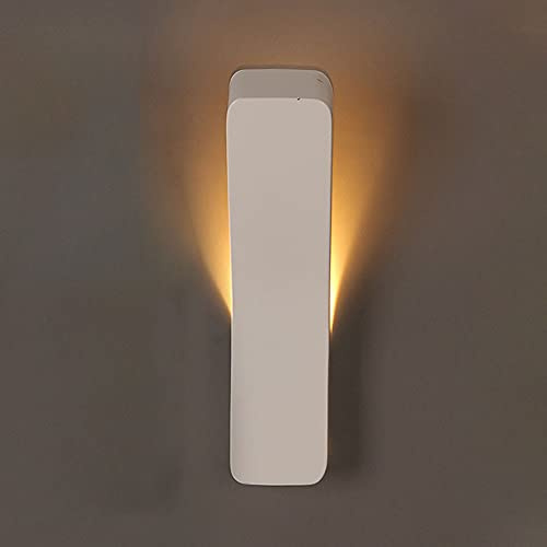 Modern Wall Light Geometric Metal Sconce Bedside Lamp, Uplighter Headboard Lighting Fixture Night Lamps for Living Room Hallway Entrance Indoor Decor Wall Wash Lights (White)