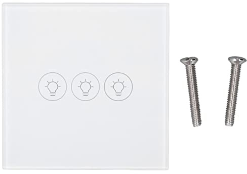 HPZIHUIT Interruptor de luz táctil WiFi Control de voz Interruptor táctil de pared inteligente regulable con temporizador para Tuya 90-