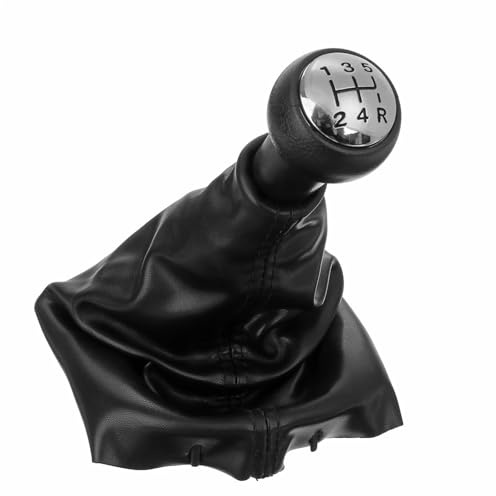 tnbru Velocidad Coche Pomo De Palanca Cambios 5 Velocidades Cuero PU Para Peugeot 207 307 307CC 308