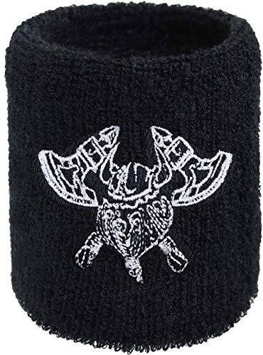 EXPRESS-STICKEREI Schweissband Wikinger Design Schweissband mit Stickerei Band Bestickt & Absorbierendes Frottee | Wristband Geschenk Vikings Fan Schweiß-Band Accessoire Nordisch Festival Rune