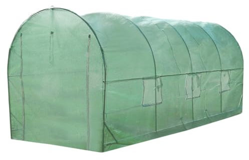 Polytunnel mit Folie Gewächshaus Treibhaus Tomatenhaus Pflanzenhaus Folientunnel 19mm 5m x 2m