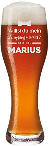 polar-effekt Leonardo - Vaso para Cerveza de Trigo (500 ml, Grabado con Nombre Personalizado, Grabado, Amantes de la Cerveza