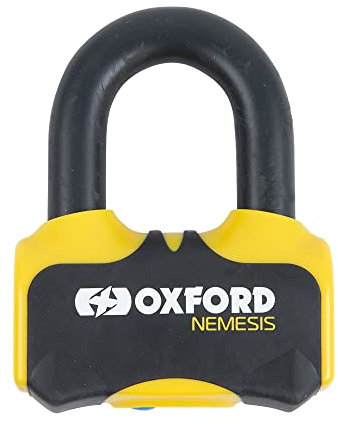 Oxford LK471 Nemesis Heavy Duty Ultra Strong Motorcycle Disc Lock Padlock Disk, Yellow