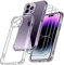 ivoler [4 in 1 Camera Cover Case Compatible with iPhone 14 Pro 6.1 with 3 Pack Tempered Glass Screen Protector, Slim Soft TPU Shockproof Anti-Scratch Phone Case Cover - Clear