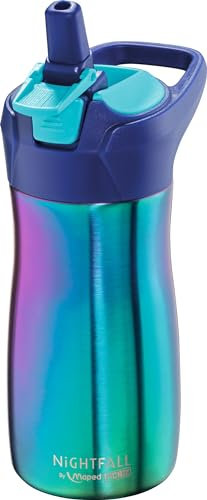 Maped - Wasserflasche Nightfall Kollektion Flasche aus Edelstahl 430 ml Leicht zu öffnen mit Verriegelungsknopf Inklusive Griff Einfache Reinigung, 871299, Bunt