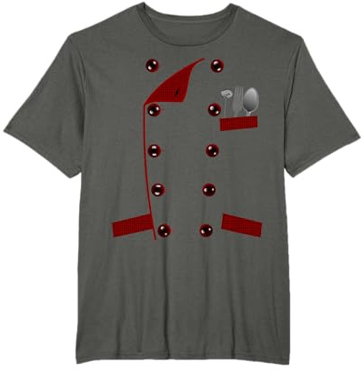 Camiseta de chef para cocinero, disfraz de chaqueta de uniforme sintético Camiseta