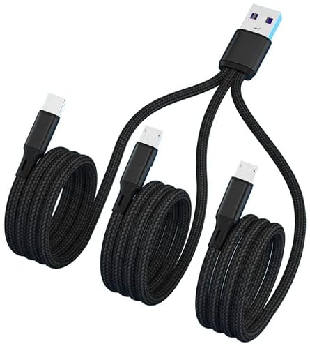 GIMIRO 3-in-1 Typ-C USB-Ladekabel, Schwarz, 120CM, MMC