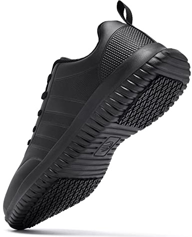 ENLEN&BENNA Food Service Shoes Slip Resistant Shoes for Women Nursing Shoes Comfortable Lightweight Non Slip Work Shoes for Women Black Size 8.5