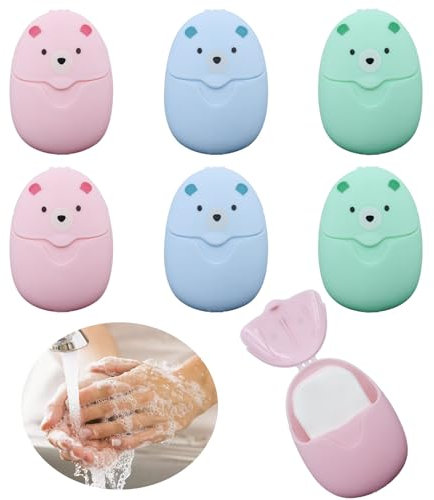 GETRICH 6 Boxes (300 Sheets) Paper Soap, Disposable Paper Soap Sheets, Travel Soap Sheets Hand Wash Paper Scented Soap Paper Soap Leaves for Travel Camping Hiking Outdoor Activities