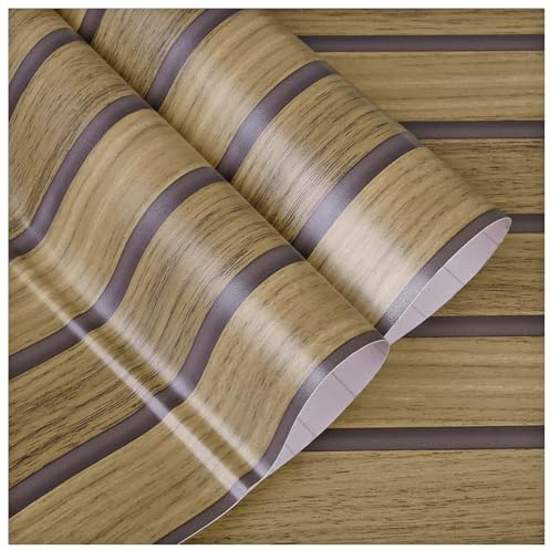 ConCus-T Papier peint autocollant effet bois pour comptoir, papier de contact en vinyle avec dos adhésif pour meubles, papier peint vintage en bois pour chambre à coucher, salon, cuisine, marron, 44,5