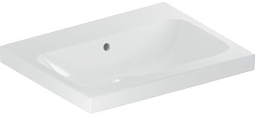 Geberit Waschtisch iCon Light 60x48cm, o. Hahnl., m ÜL, weiß KeraTect