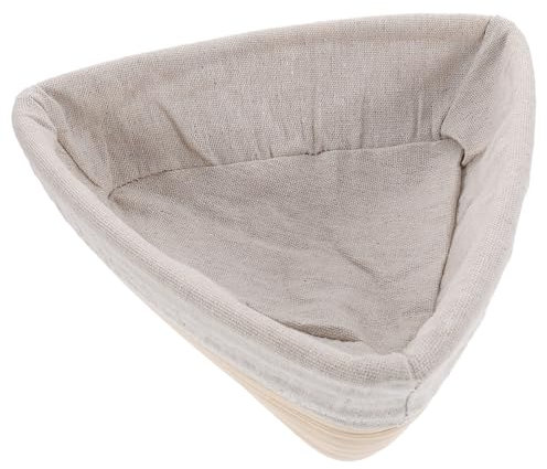 LIFKOME Triangular Bread Basket for Proofing Bread Hand Woven Baking Basket of Includes Cover and Container for Home Bakery and Baking Tool