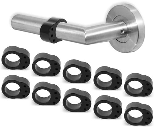 Jeffdad Topes Para Puertas, 10 Piezes Tope de Puerta para Manija Silicona Protectores de manija de PVC Manija de puerta Protector de ventana y puerta (negro)