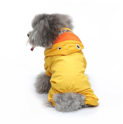 Galatée Hunde Regenmantel, Hunde Regenmantel Mit Kapuze, Wasserdicht, Reflektierend, Gelbe Ente, L