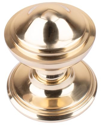 Dart Heavy Cast Brass Victorian Centre Door Knob (80mm) - Polished Brass