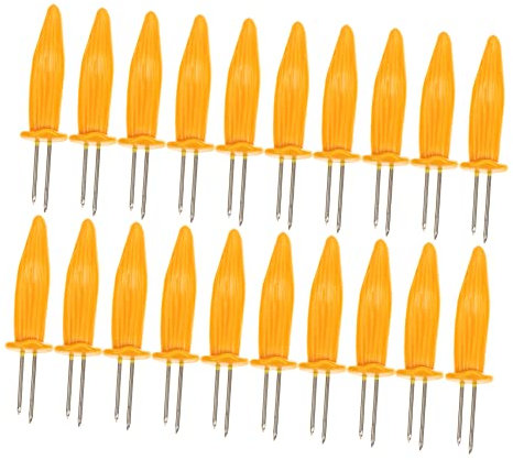 Garneck Robusti Spiedini Di Mais 20 Pezzi in Acciaio Inossidabile Per Barbecue Maniglia Ergonomica Per Un Facile Trasporto E Pulizia Per Grigliare Snack