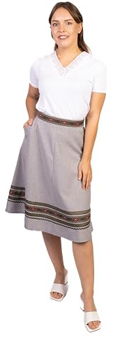 Trachtl - Anna-Marie Trachtenrock mit Eingrifftaschen Dirndl Oktoberfest Faltenrock Röcke in 6 Farben gr. 34-44 (42) (Grau)