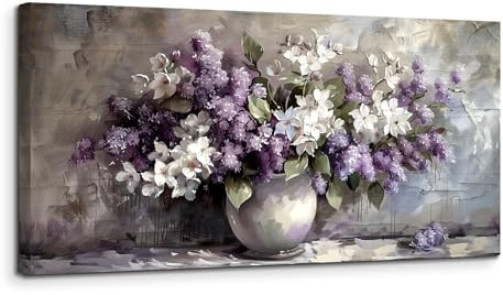 MHARTK66 Modern ästhetische Bilder Wohnzimmer Blumen Gemälde 50x100 cm | pflanzen als motiv, leinwandmaterial, hd-druck, leicht aufzuhängen, einfache montage, für viele räume, gute geschenkidee