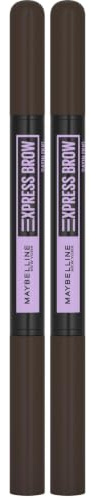 Maybelline New York Express Brow Satin Duo Augenbrauenstift und -puder in Nr. 05 Black Brown, schwarzbraun (Packung mit 2)
