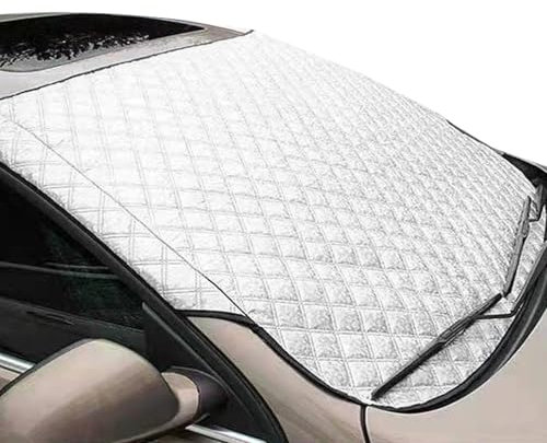 Car Windscreen Cover, Heavy Duty Ultra Thick Protective Windscreen, Snow Ice Frost Sun UV Dust Water Resistant, Car Front Window Sun Shade, For Car Van All Weather Winter