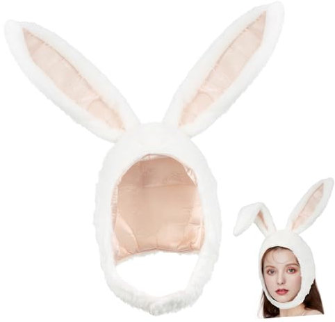 BESTonZON üsch Kaninchenmütze Mit Beweglichen Ohren Für Damen Und ädchen Lustige Tiermütze Für Kostümpartys Und Fotoshootings