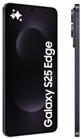 Samsung Galaxy S25 Edge AI Smartphone, Galaxy AI, Android Smartphone, 12GB Memory, 512GB Storage, 200 MP Camera, Long Battery Life, Titanium JetBlack, 3 Year Samsung Extended Warranty (UK Version)