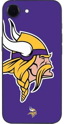 Skinit Decal Phone Skin Compatible with iPhone 16e - Officially Licensed NFL Minnesota Vikings Retro Logo Design