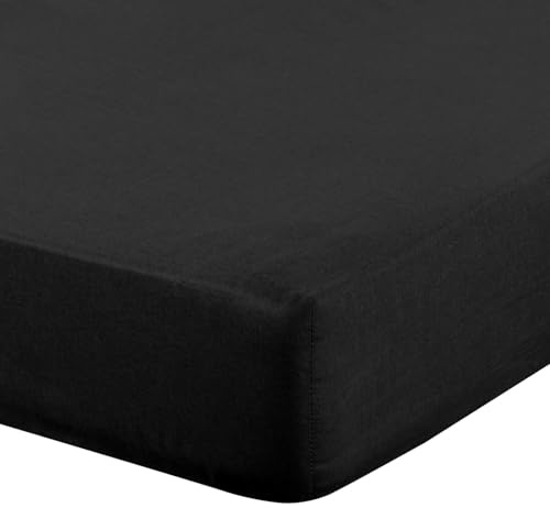 Eurofirany - Lenzuolo con angoli elasticizzati 180 x 200 cm - Lenzuolo con angoli elasticizzati - Resistente - Per materassi spessi 30 cm di profondità - Molti colori, nero