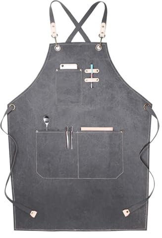 HLHLH Werkzeugschürze for Tischler, robuste Arbeitsschürze, wasserdichte Schürze aus gewachstem Canvas, geeignet for Küche und Garten