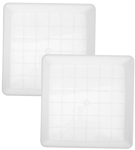 UKCOCO 2 Platillos Cuadrados Recolector de Agua y Resistencia al Clima para Macetas de Plástico Blanco Paquete de 2 Piezas para Jardinería Exterior y Plantas de Bonsái