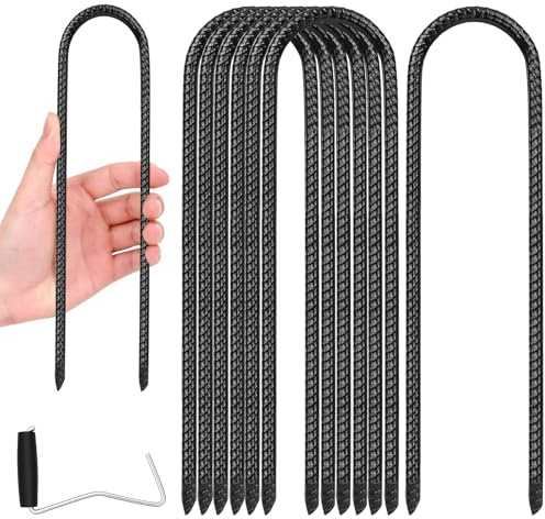 Sardines de Fixation, 8 Pièces Piquet Ancrage, Sardines Camping 30 cm, Piquet de Tente, Piquets de Sol en Forme de U, pour Camping, Balançoire, Auvents, Tentes, Trampoline, Tonnelles, Jardin