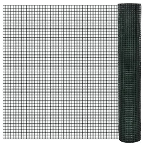 Dekorativer Gartenzaun Balkon Sichtschutz Efeu,Drahtzaun für Hühner Verzinkt mit PVC-Beschichtung 10x1 m Grün für Garten,Terrasse,Balkon