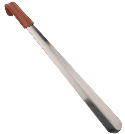 AKOOSY Calzascarpe Design Salvaspazio e Robusto Argento in Acciaio Inossidabile Manico lungo Ergonomico per Uomo e Anziani, per Viaggi e Casa