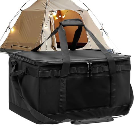 Tanxier Camping Aufbewahrungsbeutel,30L Faltbarer Tragbarer Organizer,Campingküchen Tasche Mit Griffen | Für Küche, Reisen, Kochgeschirr, Werkzeug, Ausrüstung, Herd, Geschirr, Utensilien, Auto