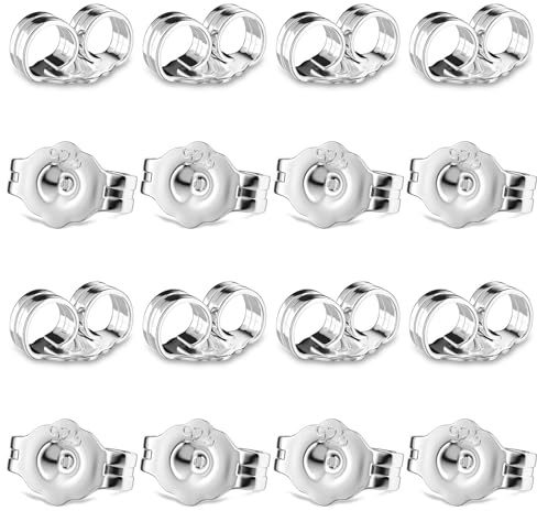 16 Stück Ohrstecker Verschluss Verschlüsse für Ohrstecker Ohrring Stecker 5mm Ohrring Verschluss für Pfosten Sicherheitsverschlüsse Stopper DIY Ohrringhaken Machen