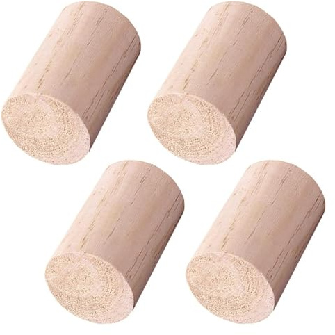 Rialzi per mobili in legno massello, Alzata Cilindrica for Mobili In Legno Con Diametro Di 6 Cm E Altezza 3-10, Confezione Da 4(5cm)