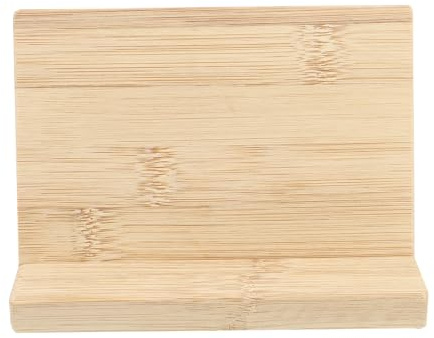 ZUNOXAZ Plaque en Bambou Vierge avec Socle 15 Cm, Tableau D'affichage Nominatif, Panneau D'index pour Bureau et Commerce, Panneau de Code de Paiement, Tableau de Présentation Naturel