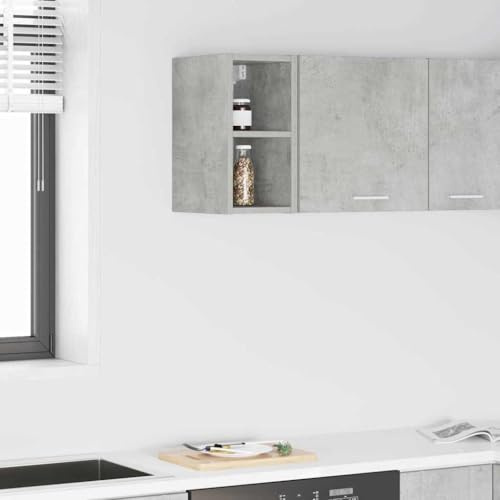 Runheo Armadio sospeso grigio cemento, 20 x 29,5 x 40 cm, in legno con molto spazio, moderno armadio da cucina per piano di lavoro e sala da pranzo, armadio multiuso durevole con anta e ripiano