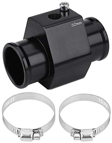 Water Temp Joint Pipe, 32mm Car Coolant Temperature Adapter Water Coolant Temp Adapter Temperature Joint Pipe Hose Sensor Gauge Black(32mm)