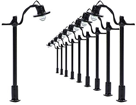 Evemodel L004 10Stk. Modellbahn Laternenpfahl Minigartendekor Spur N 1: 160 Straßenlaternen Lampen 4 cm 12V