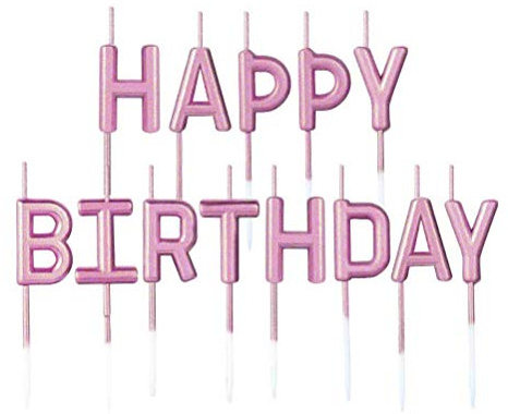 Alles Gute zum Geburtstag Kerzen Set,Metallic Happy Birthday Buchstaben Kerzen Kuchen Cupcake Topper Geburtstagskerzen für Hochzeit Geburtstagsfeier Kuchen Dekorationen Lieferungen Roségold